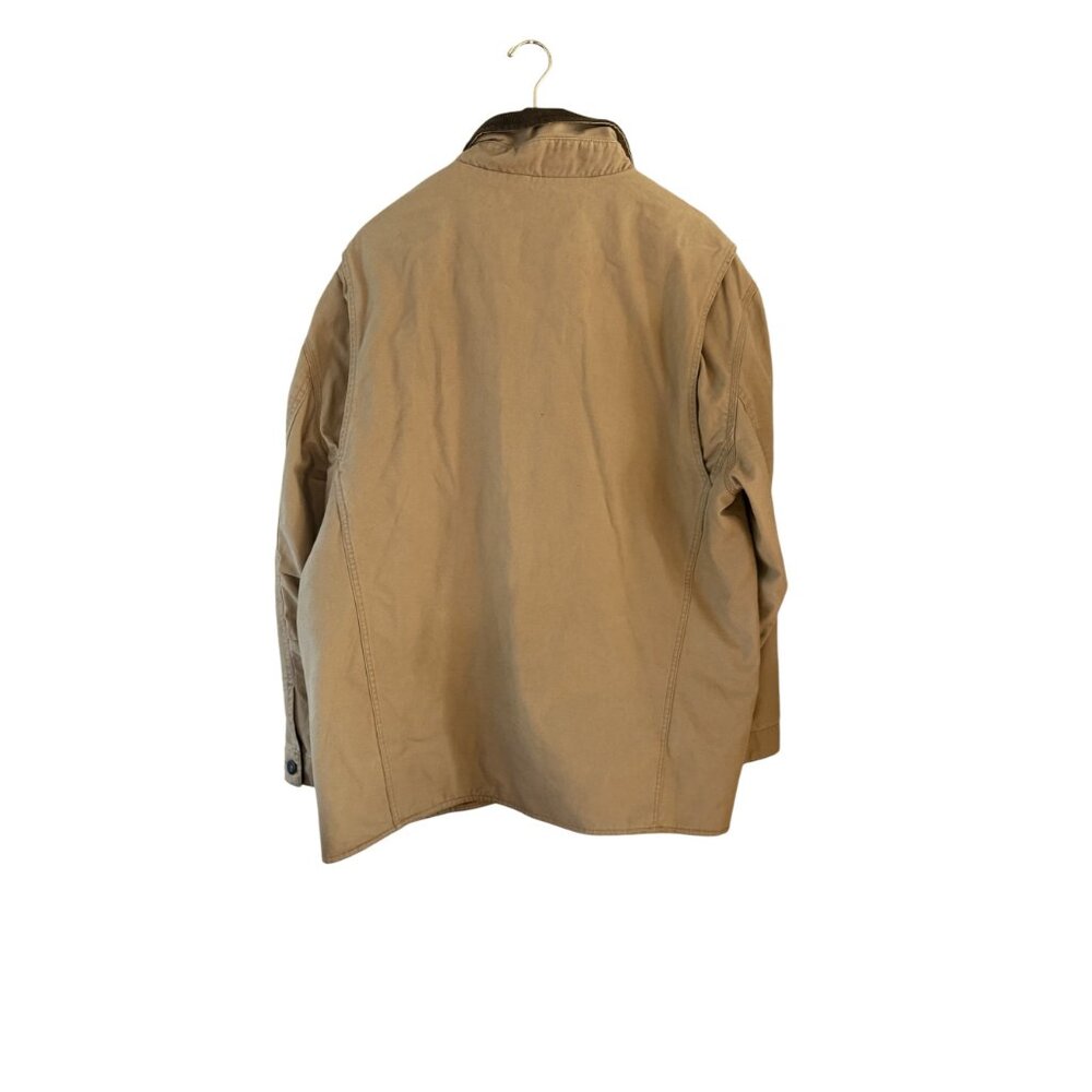 Orvis Mens Quilted Tan barn Field Jacket With Corduroy Collar Button Pockets XL - Picture 5 of 6